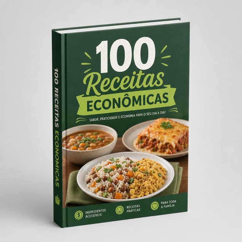Mockup 3D do bônus 100 Receitas Econômicas