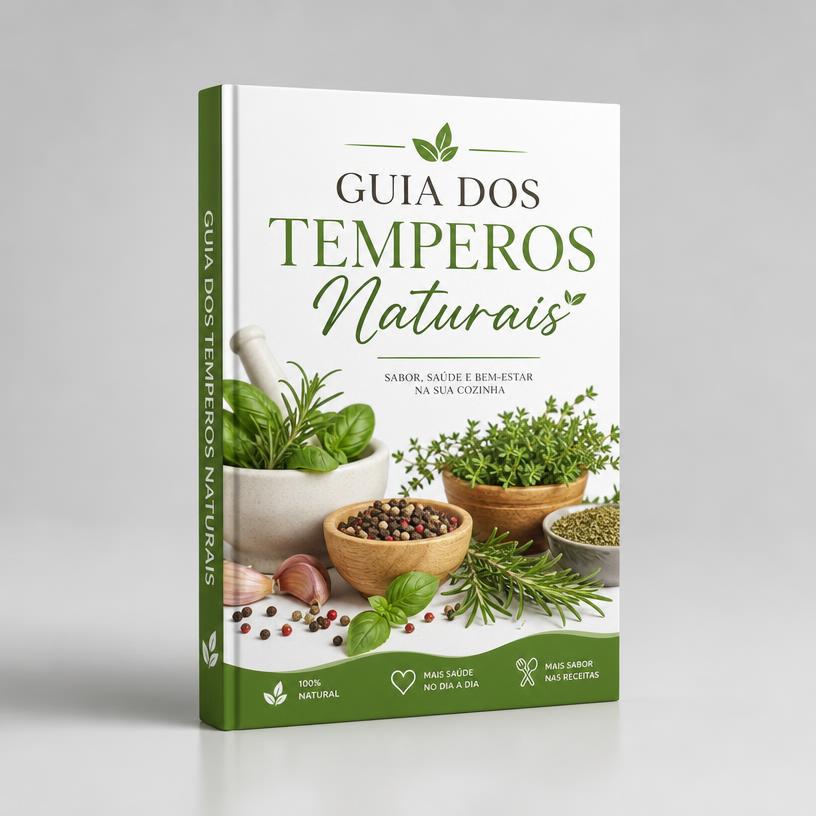 Mockup 3D do bônus Guia dos Temperos Naturais